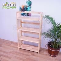 ราคา Baanmainicha ชั้นวางของ ชั้นวางไม้พับได้ ไม้ยางพารา ขนาด 4 ชั้น 70.5X30X125 cm. (10444106)
