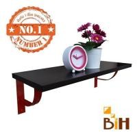 ราคา BIH ชั้นไม้ติดผนัง 24x60x1.6 cm พร้อมฉากรับชั้นเหล็ก ดำ (10426754)