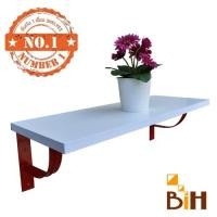 ราคา BIH ชั้นไม้ติดผนัง 24x60x1.6 cm พร้อมฉากรับชั้นเหล็ก ขาว (10426752)