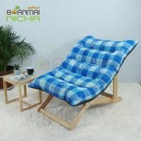 ราคา Baanmainicha เก้าอี้ปรับนอนสำหรับพักผ่อน พับได้ ขนาดเล็ก ลายสก็อตใบไม้ฟ้า (10458052)