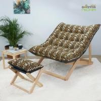 ราคา Baanmainicha เก้าอี้ปรับนอนสำหรับพักผ่อน ไม้ยางพารา เบาะลายเสือใหญ่ (10449626)