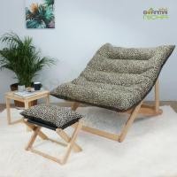 ราคา Baanmainicha เก้าอี้ปรับนอนสำหรับพักผ่อน ไม้ยางพารา เบาะลายเสือเล็ก (10449627)