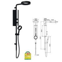 ราคา HAFELE ชุดฝักบัวอาบน้ำ X-JET พร้อมเครื่องทำน้ำอุ่น AQUA FULL PRO XJET SIL.BL5.5KW ดำ (10441709)