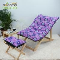 ราคา Baanmainicha เก้าอี้เอนหลังสำหรับพักผ่อนขนาดเล็ก มีที่วางเท้า ลายดอกไม้ม่วง (10458024)