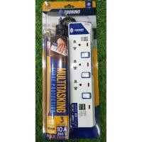 ราคา TOSHINO ET-913USB ปลั๊กพ่วง รางปลั๊กไฟ มอก. ป้องกันไฟกระชาก 3 ช่อง 3 สวิตช์ 2USB ยาว 3 เมตร ของแท้ 100% ขาว 3 m 4 ช่อง 2 USB 1สวิทซ์ (10462228)