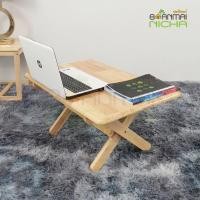 ราคา Baanmainicha โต๊ะญี่ปุ่น โต๊ะนั่งพื้น พับได้ ไม้ยางพาราทรงสี่เหลี่ยมผืนผ้า ขาไขว้ 48x75x35 cm. (10461167)