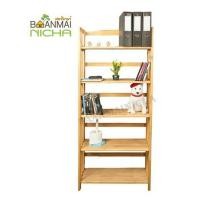 ราคา Baanmainicha ชั้นวางของ ชั้นไม้พับได้ ไม้ยางพารา 5 ชั้น 70.5x30x159 cm. (10443554)