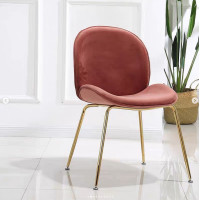 ราคา shira - เก้าอี้กำมะหยี่ขาสีทอง W50*D45*H81 CM สีแดงพาสเทล (10491007)