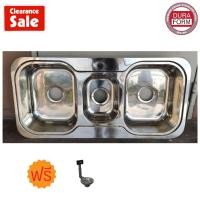ราคา Duraform Clearance สินค้ามีตำหนิ ซิ้งค์ล้างจานสแตนเลส 3 หลุม รุ่น Combi 2 (No taps) / SUS 304 100x48x18 ซม. (10480379)