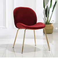 ราคา shira - เก้าอี้กำมะหยี่ขาสีทอง W50*D45*H81 CM สีแดงเข้ม (10491008)