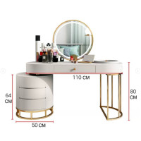 ราคา shira - เซ็ทโต๊ะเครื่องแป้ง สีขาว 50*110*80 cm โต๊ะเครื่องแป้ง+กระจก (10489695)