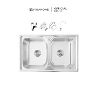ราคา DYNAHOME ซิ้งล้างจาน 2 หลุม แบบฝัง รุ่น DH-8050-B สแตนเลส (10496677)