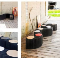 ราคา shira เก้าอี้กระดาษคราฟท์ สีดำ9ที่นั่ง (10502918)