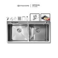 ราคา DYNAHOME ซิ้งล้างจาน สแตนเลส 2 หลุม แบบฝัง รุ่น DH-10050-DT สแตนเลส (10496587)