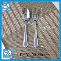 ราคา TwinFish ช้อนส้อม 91-45 3 คู่/ชุด สเตนเลสเกรด 304 หนา 2.5 มม. ช้อนส้อม 3 คู่ (10508073)