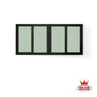 ราคา บานเลื่อนระฆังทอง หน้าต่างบานเลื่อนอลูมิเนียมดำ1 240*110 สีดำ (10504575)