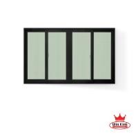 ราคา บานเลื่อนระฆังทอง หน้าต่างบานเลื่อนอลูมิเนียมดำ1 180*110 สีดำ (10504574)