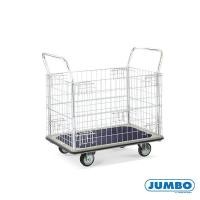 ราคา Jenstore JUMBO รถเข็นพื้นเหล็กชั้นเดียว มือจับ 2 ข้าง มีคอกล้อม ล้อยาง 220 กก. HL-113N (10500749)