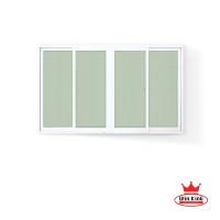 ราคา บานเลื่อนระฆังทอง หน้าต่างบานเลื่อนอลูมิเนียมขาว สีขาว 180*110 (10504495)