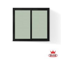 ราคา บานเลื่อนระฆังทอง หน้าต่างบานเลื่อนอลูมิเนียมดำ 120*110 สีดำ (10504507)