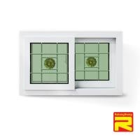 ราคา บานเลื่อนระฆังทอง หน้าต่างบานเลื่อนUPVCสีขาวมีเหล็กดัดกระจก 2 ชั้น สีขาว 50*80 (10503918)