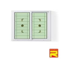 ราคา บานเลื่อนระฆังทอง หน้าต่างบานเลื่อนUPVCสีขาวมีเหล็กดัดกระจก 2 ชั้น สีขาว 150*110 (10503921)