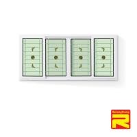 ราคา บานเลื่อนระฆังทอง หน้าต่างบานเลื่อนUPVCสีขาวมีเหล็กดัดกระจก 2 ชั้น สีขาว 240*110 (10503924)