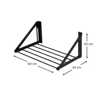 ราคา PFH ราวตากผ้าติดผนังพับได้ 50-70 cm. 5 ราวตาก อลูมิเนียมสีดำ 60 cm 5 ราว ดำ (10522454)