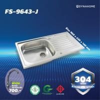 ราคา DYNAHOME ซิงค์ล้างจานสแตนเลส 1 หลุม มีที่พักจาน แบบฝัง รุ่น FS-9643-J สีเงิน 43 x 96 x 15 DYNAHOME (10567177)