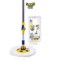 ราคา SUPERCATTHAILAND l SUPERCAT ไม้ม็อบไมโครไฟเบอร์ ไม้ถูพื้นสำหรับถังปั่น ไม้ม็อบถูพื้น สุดคุ้มพลัส 55 x 30 x 13 SUPERCAT สี (10522701)