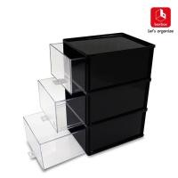 ราคา weareofficial กล่องรองเท้าสนีกเกอร์แบบลิ้นชักกล่องลิ้นชักใส 1404493 46 x 33 x 59 boxbox TT สีดำลิ้นชักใส (10523604)