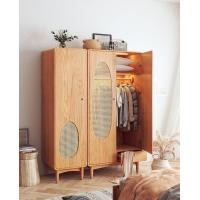 ราคา ตู้เสื้อผ้ามินิมอลแต่งหวาย ไม้สัก (ไทย) คล้าย 80-90% 52x60x195 cm (10557218)