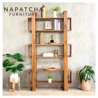 ราคา NAPATCHA ตู้ชั้นหนังสือ ตู้วางของโชว์ไม้สัก ตู้อเนกประสงค์ 100x35x180 รุ่น N16-24/สีไม้ ลายธรรมชาติ 100 โมเดิร์น ไม้ (10594153)