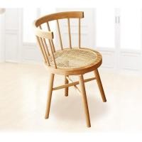 ราคา kyotohaus เก้าอี้ทรงมินิมอลสไตล์เกาหลี เบาะหวาย ไม้สัก (10557130)