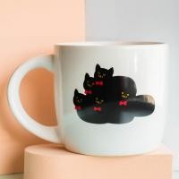 ราคา Storehaus แก้วน้ำ แก้วกาแฟ แก้วMug ลายแมวดำ 03 cat loaf gang (10577210)