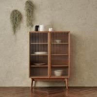 ราคา ตู้โชว์เก็บของ ประตูกระจก สไตล์นอร์ดิก ไม้สน (นำเข้า) (10559052)