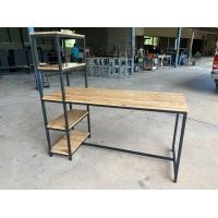 ราคา TD โต๊ะทำงานพร้อมชั้นวางของ4ชั้น 120x60x120cm. สีโครงเหล็กดำ (10560029)