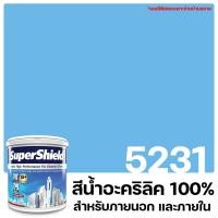 ราคา TOA สีภายนอก+ภายใน สีฟ้า 1L 1 ลิตร 5231 (10566332)