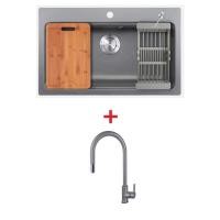 ราคา Eve อ่างล้างจานหินแกรนิต รุ่น ANDES 760/480 GREY + ก๊อกน้ำ รุ่น AZTAC II GREY ฟรี เขียงไม้, ตะกร้าสะเด็ดน้ำ และ อื่นๆ เทา (10576422)