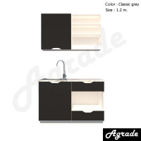 ราคา AGRADE ชุดครัวสำเร็จรูป ขนาด 1.2 ม.ซิงค์ ขนาด 1.20 เมตร GRAPHITE (10585200)