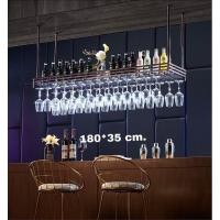 ราคา CT088D033 MIRIKITEKI #บาร์แขวนแก้วไวน์ บาร์แขวนแก้ว สไตล์ Modern Luxury ชั้นแขวนแก้วไวน์หรู #บาร์แขวนแก้วไวน์ 20RedBronze 180*35 (10597176)