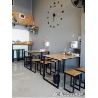 ราคา Ac woodshop โต๊ะชุดขาเหล็ก แบบ โต๊ะทานอาหาร + เก้าอี้ 4 ตัว แบบ 4 ที่นั่ง (10597280)