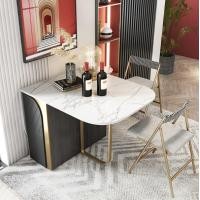 ราคา laa_loft_design โต๊ะทานข้าว พับได้ วัสดุ ขาเหล็ก โครงไม้ หน้าโต๊ะไม้ MDF ลายหินอ่อน (1) W156*D80*H75.4 cm (10637695)