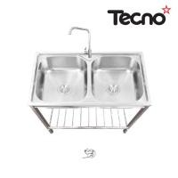 ราคา TECNOSTAR อ่างล้างจานสแตนเลส รุ่น TNS TT 8248 S พร้อมขาตั้ง 2 หลุม หลุมลึก 22 ซม. สแตนเลส (10685936)