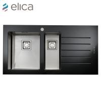 ราคา ELICA อ่างล้างจานแบบฝังเฟอร์นิเจอร์ รุ่น 1H110052 GB ขนาด 100 cm 1 หลุมใหญ่ 1 หลุมเล็ก สีดำสแตนเลส 100cm กระจกนิรภัยสีดำ (10699609)