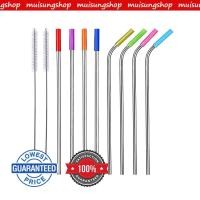 ราคา MUISUNGSHOP | หลอดดูดน้ำสแตนเลส 1 ชุด หลอดดูดน้ำ หลอดตรง 1 งอ 1 แปรง 1 (10674003)