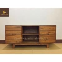 ราคา PF_Phrae | ชั้นวางทีวีไม้สัก สไตล์โมเดิร์น 4ลิ้นชัก W150cm.L45cm.H70cm. Model สีเนื้อไม้ (10697683)