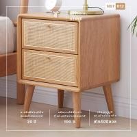ราคา C-craft lanna ตู้หัวเตียงไม้สักสไตล์ รุ่นNST 012 สีขาว (10690396)