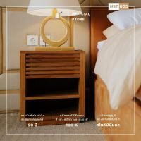 ราคา C-craft lanna ตู้หัวเตียงไม้สักสไตล์ รุ่นNST 005 สีดำ (10690252)