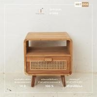 ราคา C-craft lanna ตู้หัวเตียงไม้สักสไตล์ รุ่นNST 008 สีขาว (10690322)